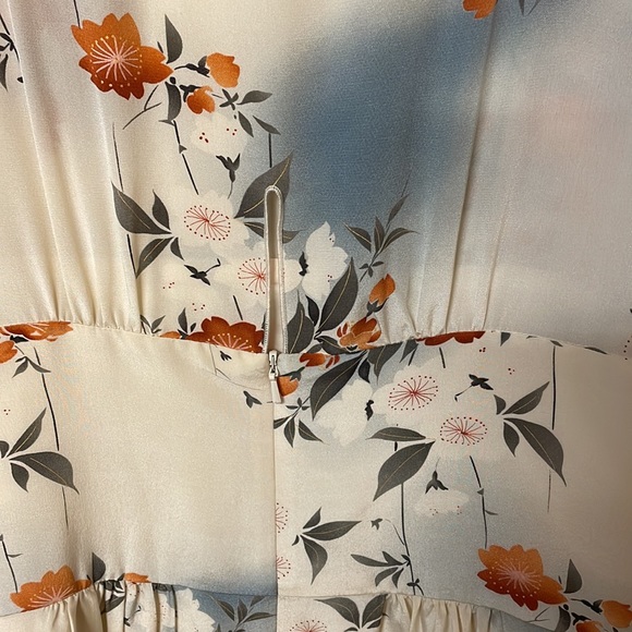 Anthropologie Anna Sui Jonquil Sky Floral Silk Dress 8 - Picture 6 of 8